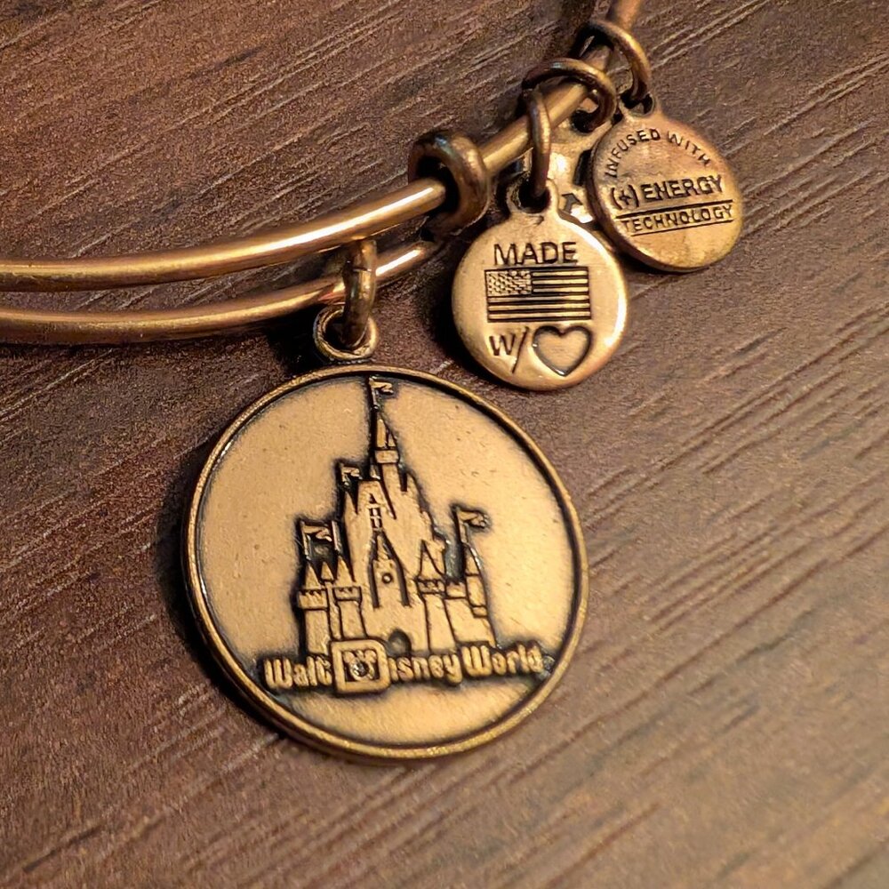 Disney Alex and Ani Cinderella's Castle Disney World Bracelet Gold